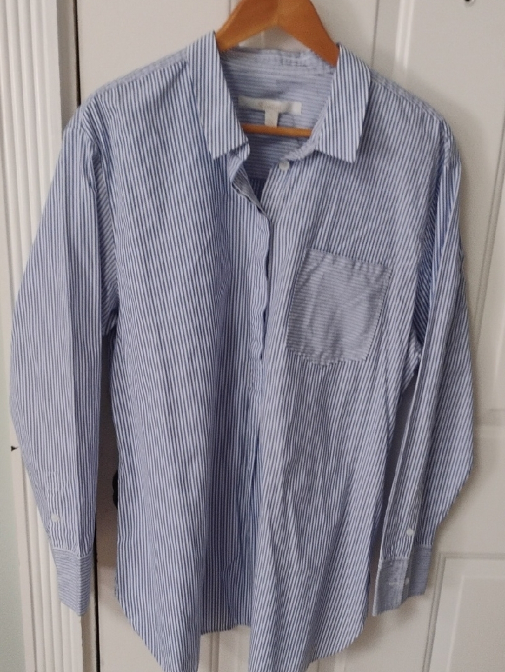 Nordstrom Signature Light Blue & White Striped Casual Shirt